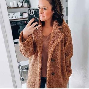 Cozy Tan Teddy Coat